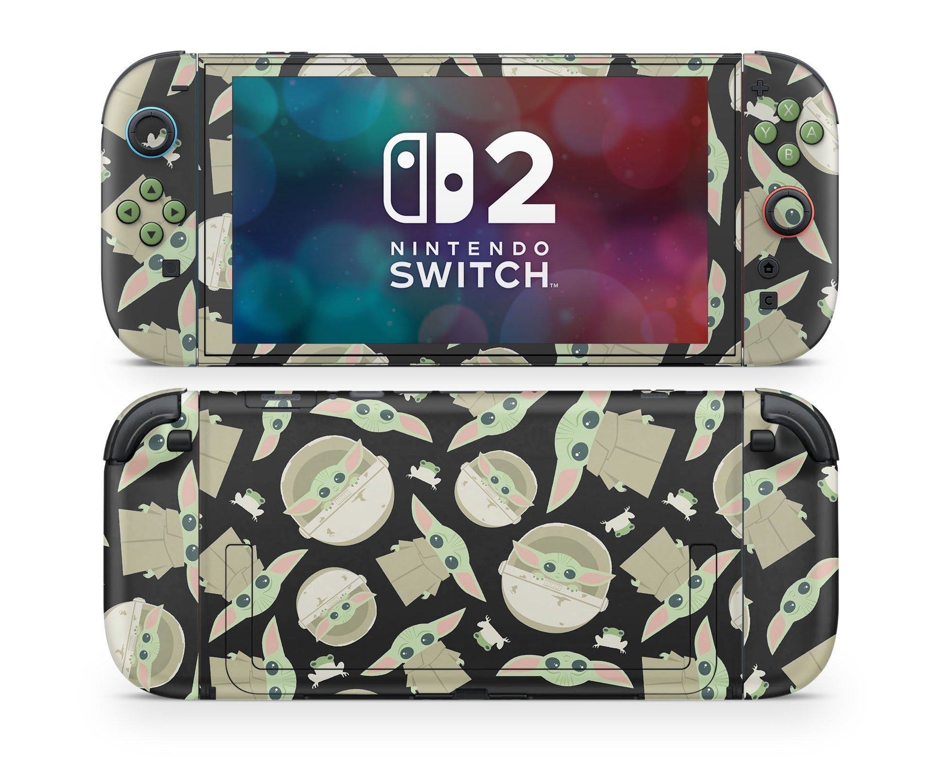 Lux Skins Nintendo Switch 2 Dark Baby Yoda Pattern Joycons Only Skins - Pop culture Star Wars Skin