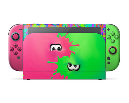 Lux Skins Nintendo Switch 2 Splatoon Pink Green Full Set Skins - Pop culture  Skin