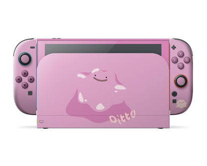Lux Skins Nintendo Switch 2 Pokemon Ditto Minimalist Full Set Skins - Pop culture Pokemon Skin