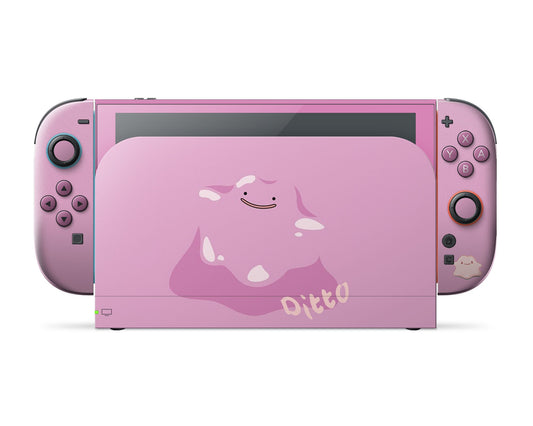 Lux Skins Nintendo Switch 2 Pokemon Ditto Minimalist Full Set Skins - Pop culture Pokemon Skin