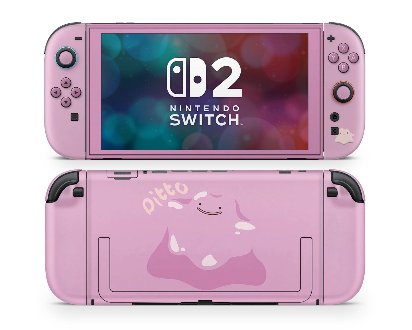 Lux Skins Nintendo Switch 2 Pokemon Ditto Minimalist Joycons Only Skins - Pop culture Pokemon Skin
