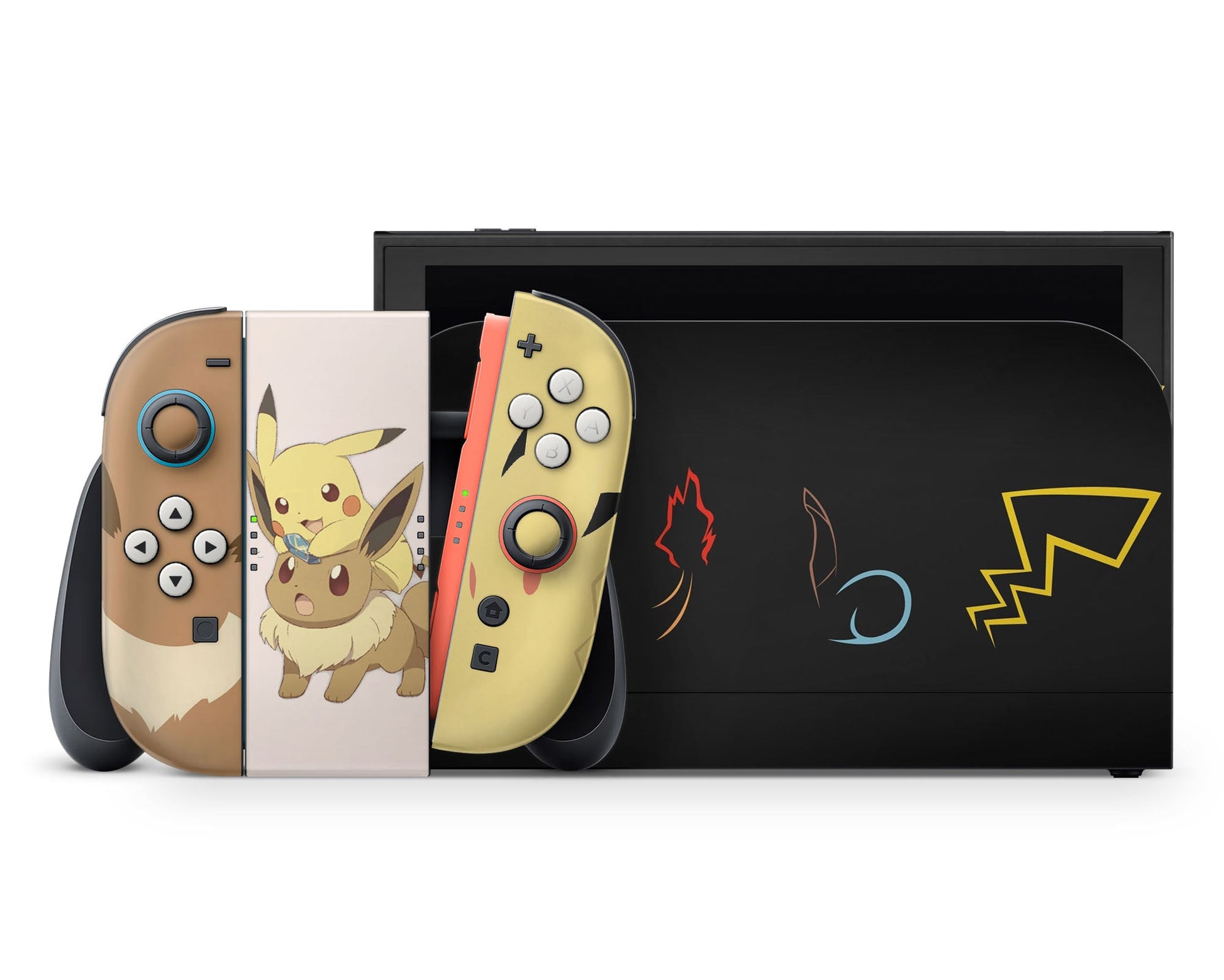 Lux Skins Nintendo Switch 2 Pokemon Pikachu Eevee Starter Full Set +Tempered Glass Skins - Pop culture Pokemon Skin