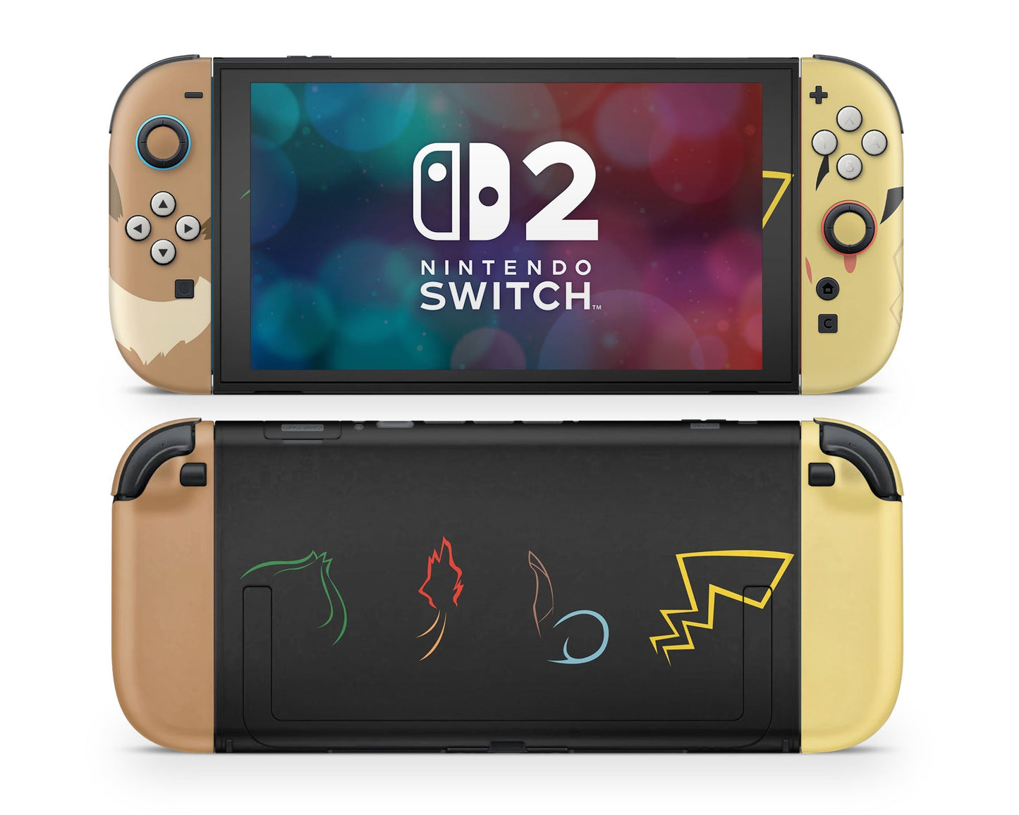 Lux Skins Nintendo Switch 2 Pokemon Pikachu Eevee Starter Joycons Only Skins - Pop culture Pokemon Skin