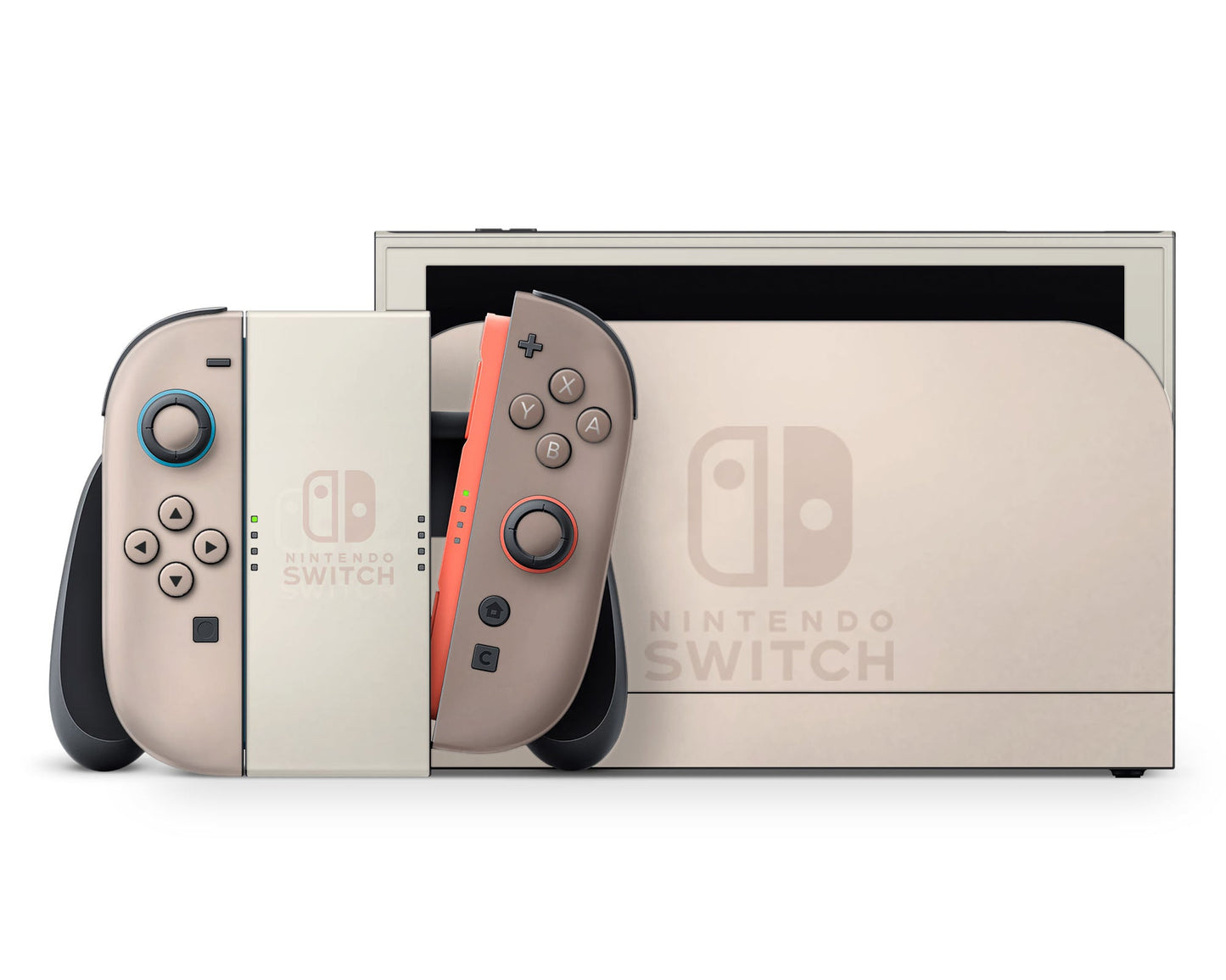 Lux Skins Nintendo Switch 2 Hazelnut Latte Nintendo logo Skins - Solid Colours Colour Blocking Skin