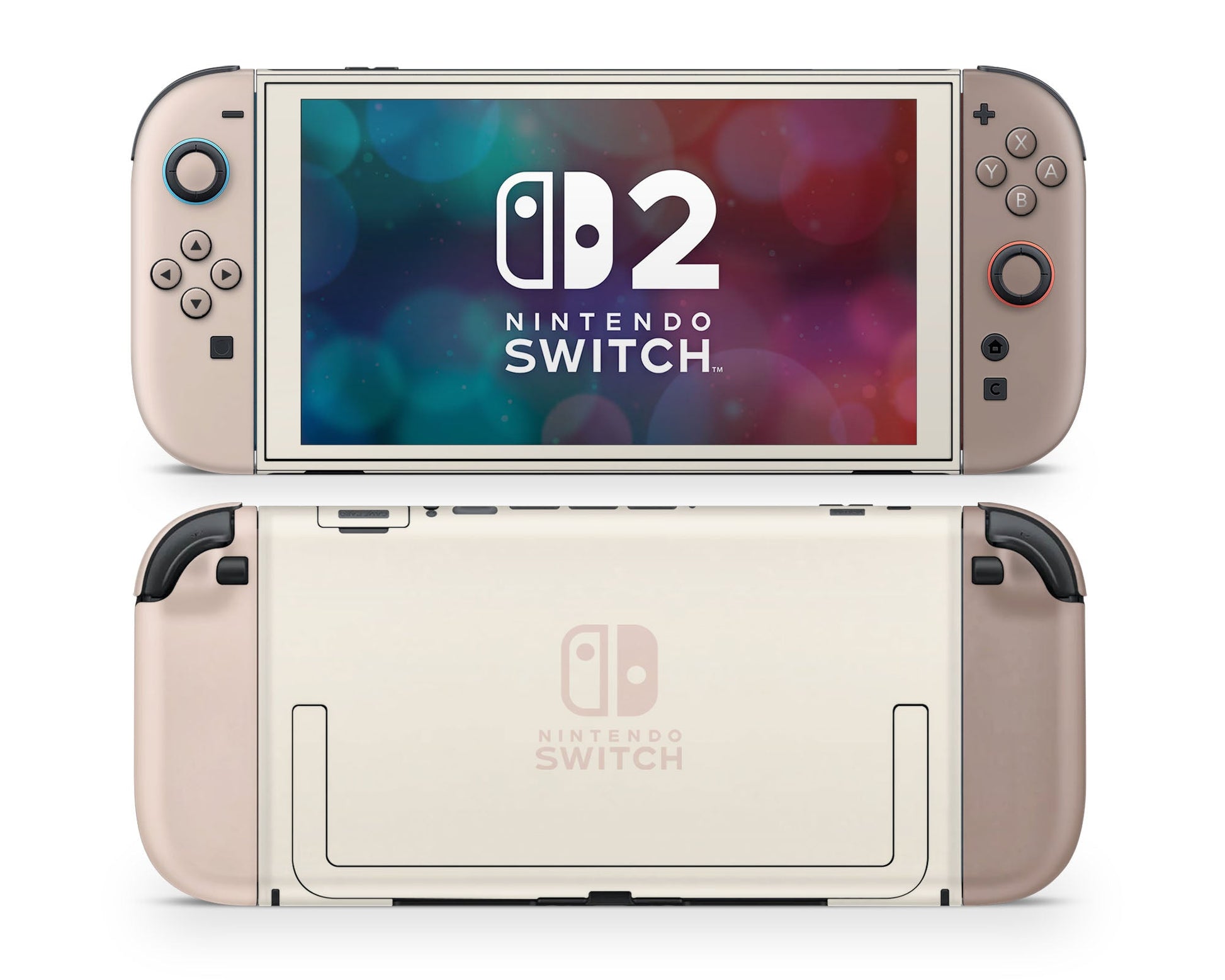 Lux Skins Nintendo Switch 2 Hazelnut Latte Nintendo logo Skins - Solid Colours Colour Blocking Skin