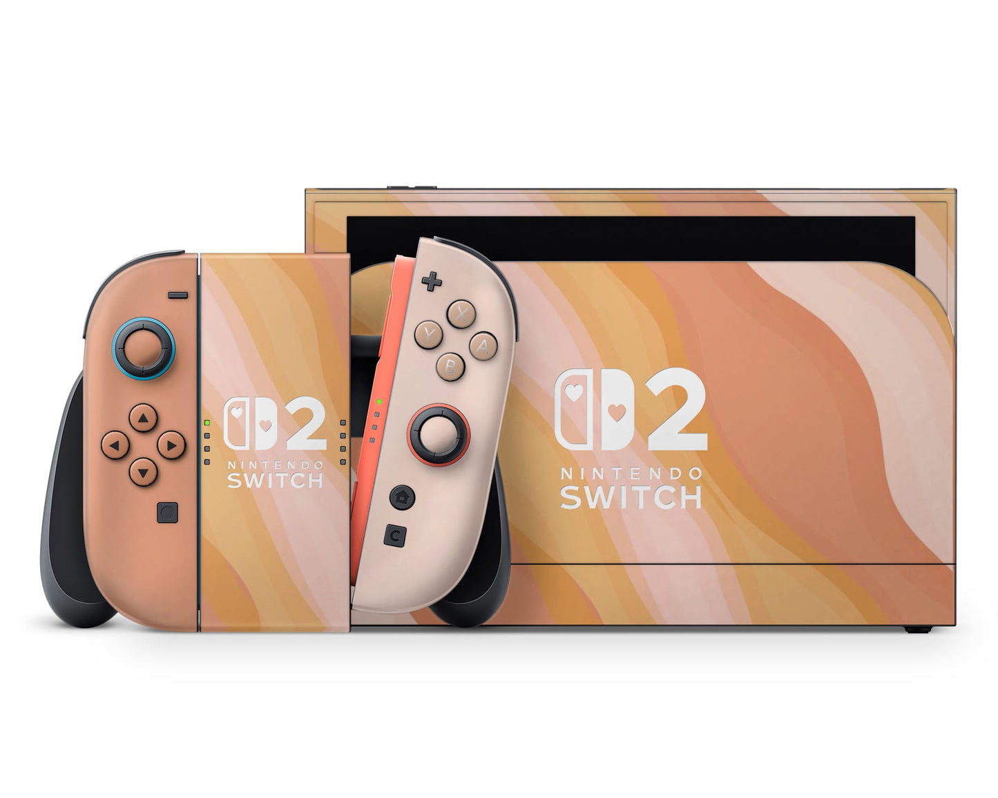 Lux Skins Nintendo Switch 2 Sunset in Santorini Hearts logo Skins - Pattern Abstract Skin