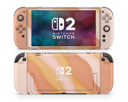 Lux Skins Nintendo Switch 2 Sunset in Santorini Hearts logo Skins - Pattern Abstract Skin