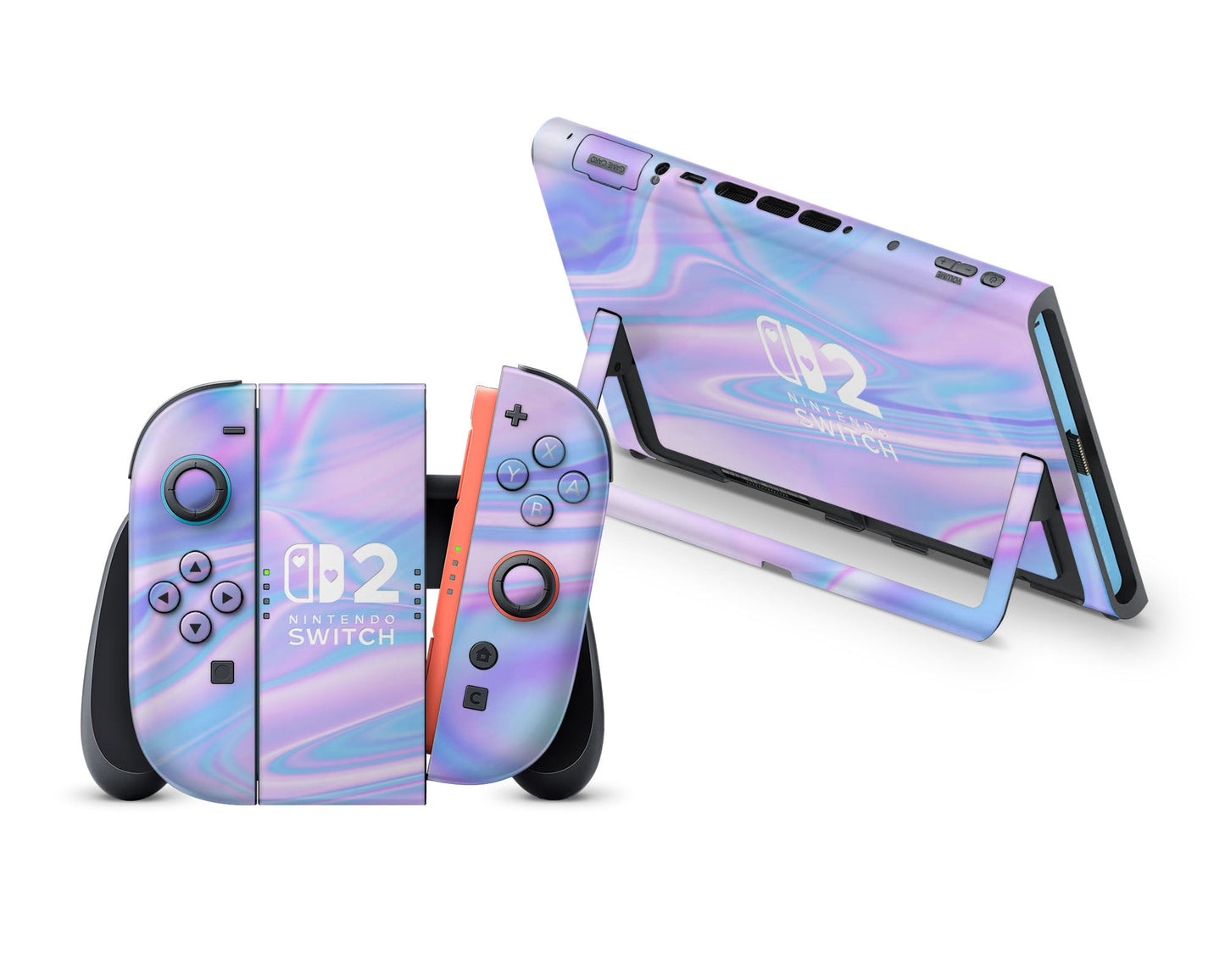 Purple Holographic Opal Iridescent Nintendo Switch 2 Skin