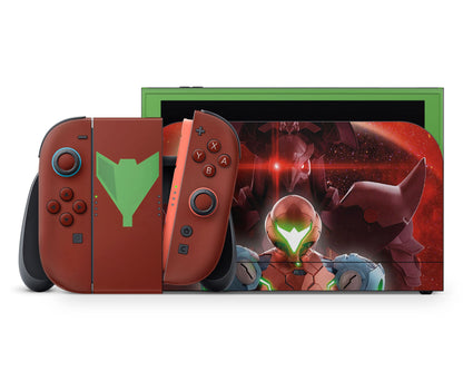 Lux Skins Nintendo Switch 2 Dark Metroid Dread Full Set +Tempered Glass Skins - Pop Culture Metroid Skin