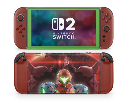 Lux Skins Nintendo Switch 2 Dark Metroid Dread Joycons Only Skins - Pop Culture Metroid Skin