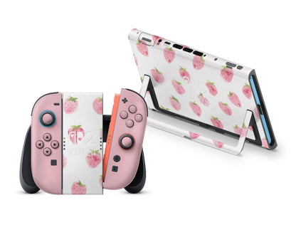 Strawberry Pattern Cute Nintendo Switch 2 Skin