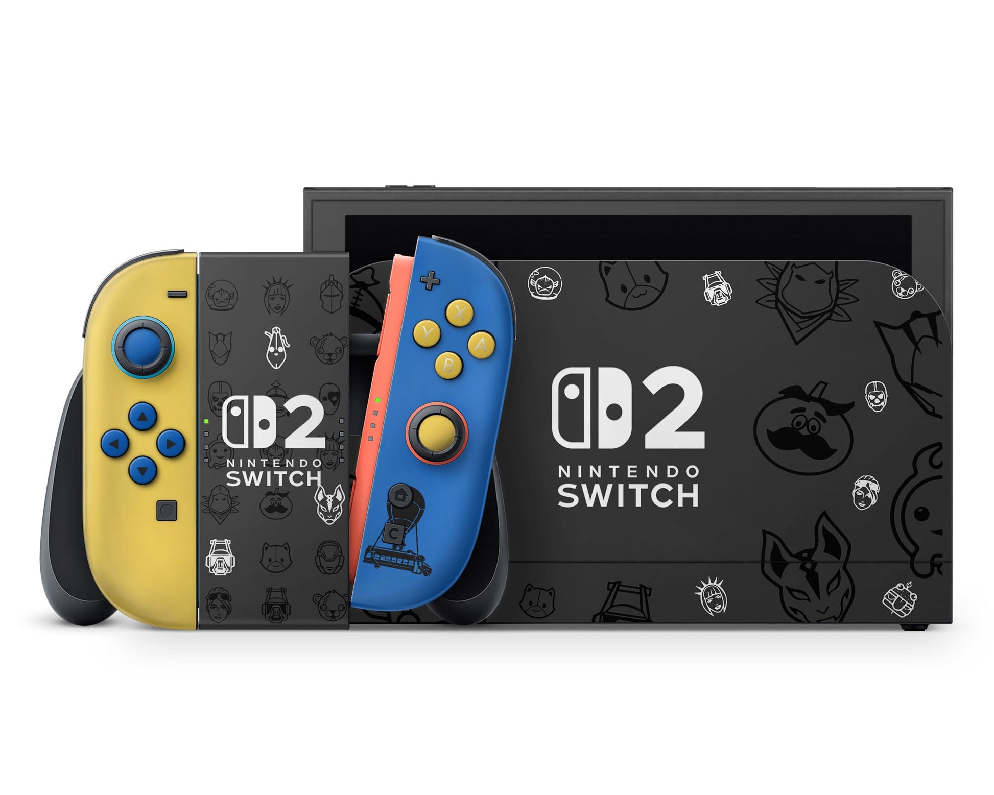 Lux Skins Nintendo Switch 2 Fornite Limited Edition Full Set +Tempered Glass Skins - Pop Culture Fortnite Skin