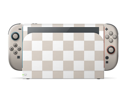 Lux Skins Nintendo Switch 2 Checkered Beige Classic no logo Skins - Pattern  Skin