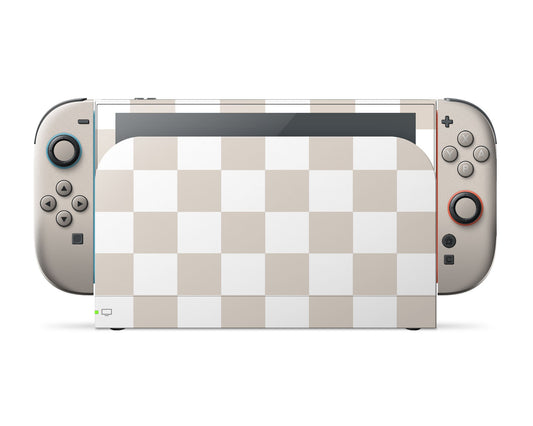 Lux Skins Nintendo Switch 2 Checkered Beige Classic no logo Skins - Pattern  Skin