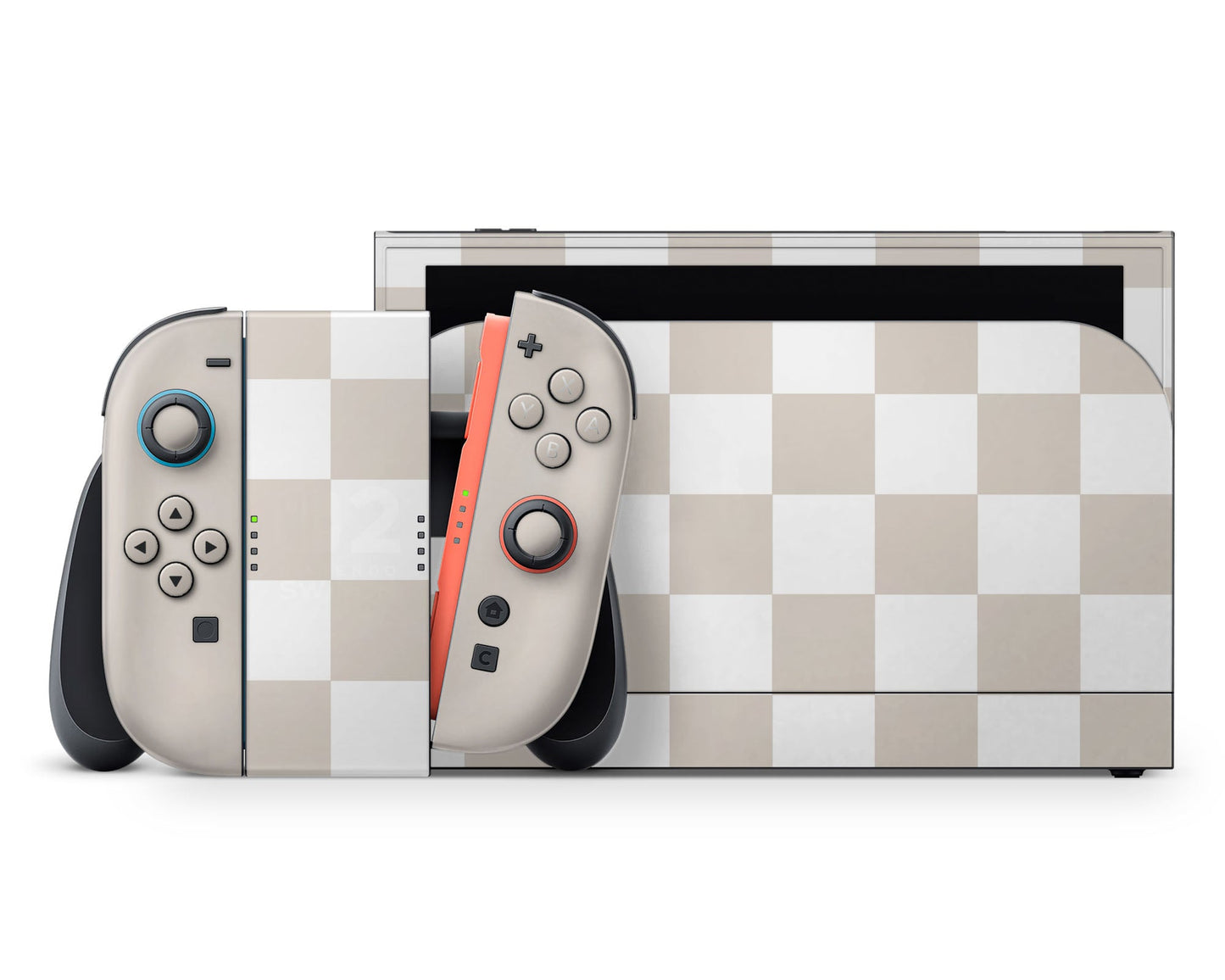 Lux Skins Nintendo Switch 2 Checkered Beige Classic no logo Skins - Pattern  Skin