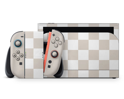 Lux Skins Nintendo Switch 2 Checkered Beige Classic no logo Skins - Pattern  Skin