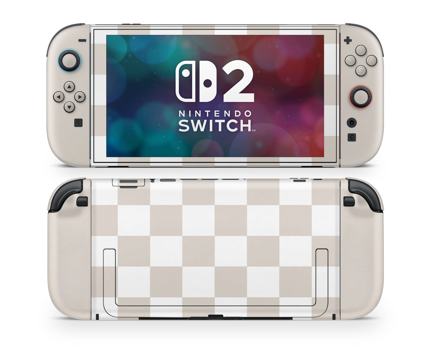 Lux Skins Nintendo Switch 2 Checkered Beige Classic no logo Skins - Pattern  Skin