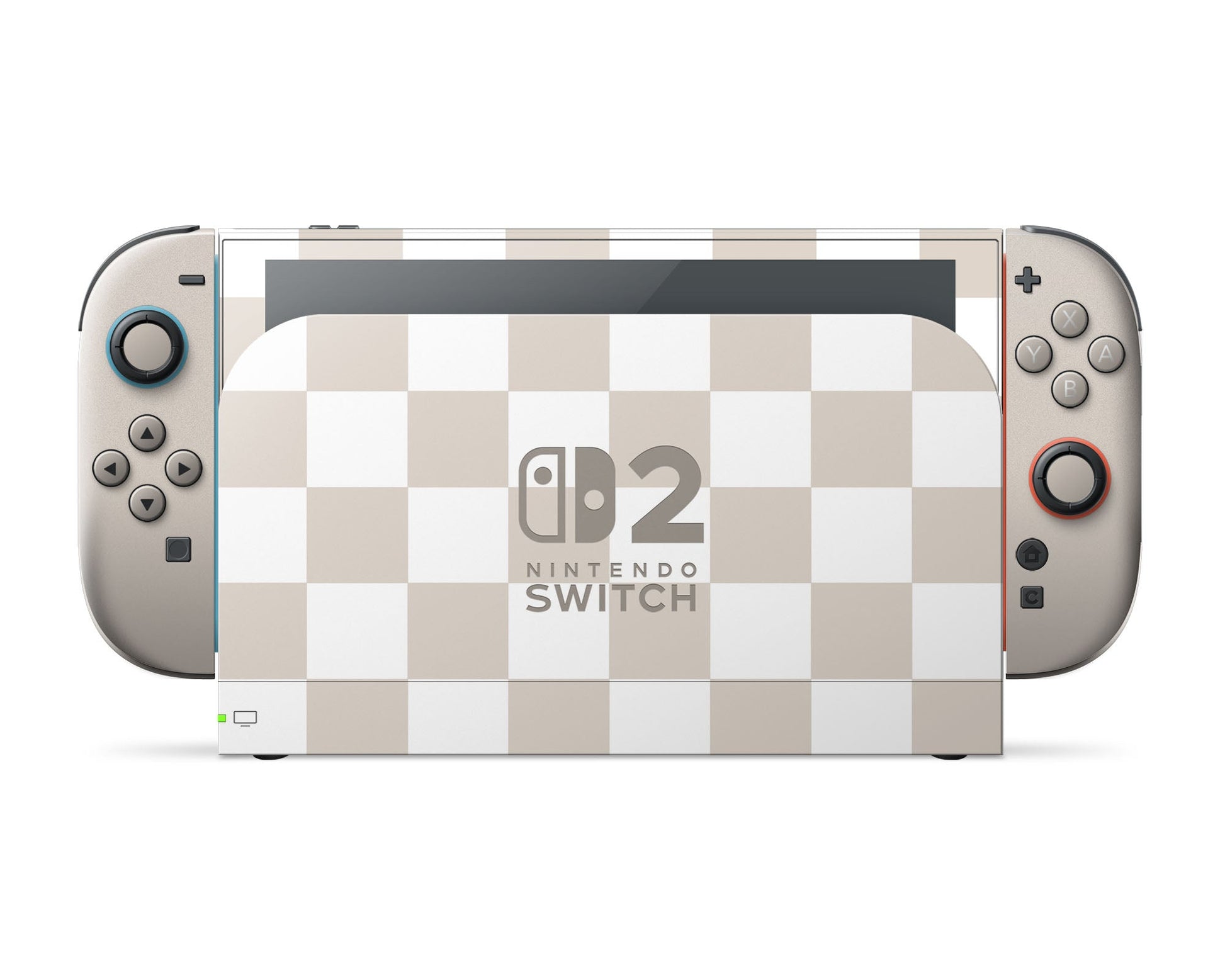 Lux Skins Nintendo Switch 2 Checkered Beige Nintendo logo Skins - Pattern  Skin