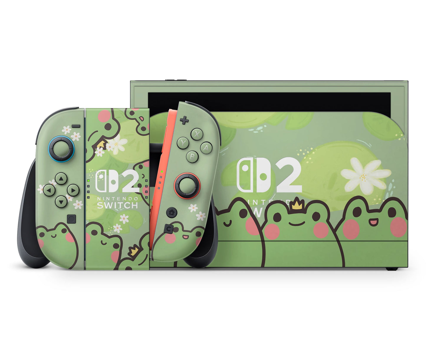 Lux Skins Nintendo Switch 2 Froggy Matcha Full Set +Tempered Glass Skins - Animal  Skin