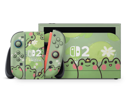 Lux Skins Nintendo Switch 2 Froggy Matcha Full Set +Tempered Glass Skins - Animal  Skin