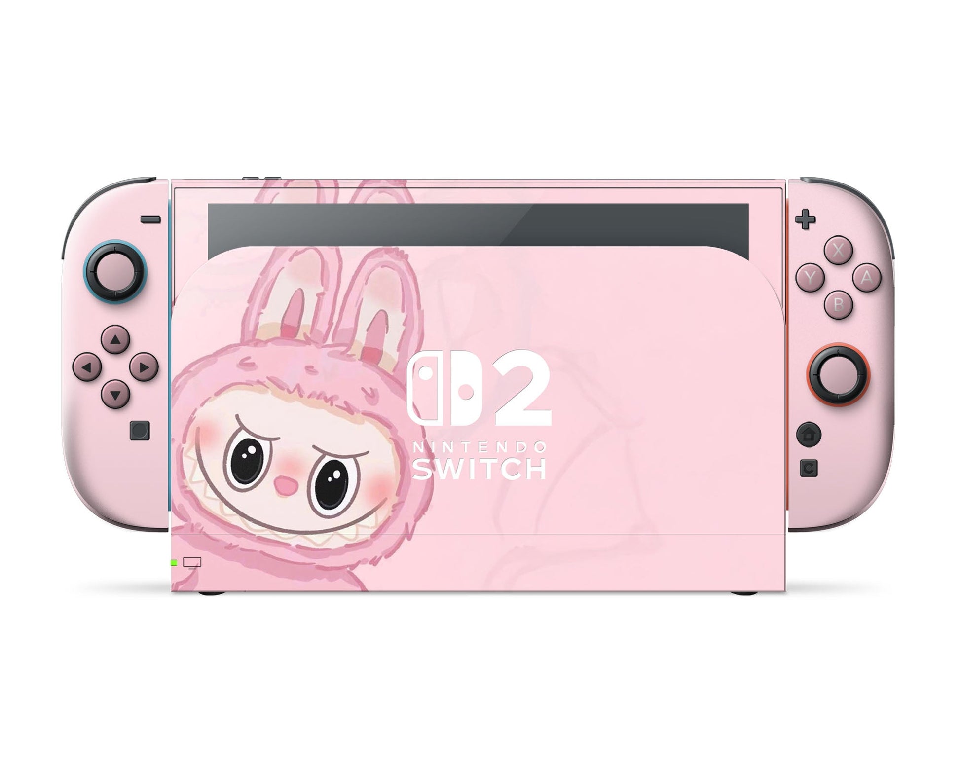 Lux Skins Nintendo Switch 2 Cute Pink Labubu Full Set Skins - Pop culture Pattern Skin