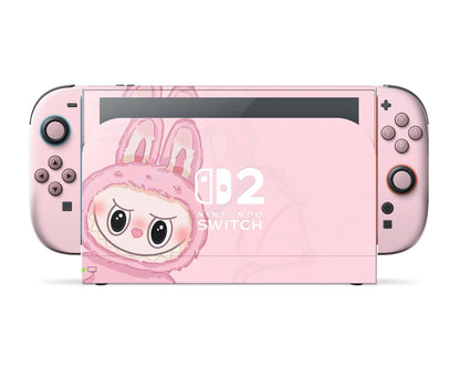 Lux Skins Nintendo Switch 2 Cute Pink Labubu Full Set Skins - Pop culture Pattern Skin