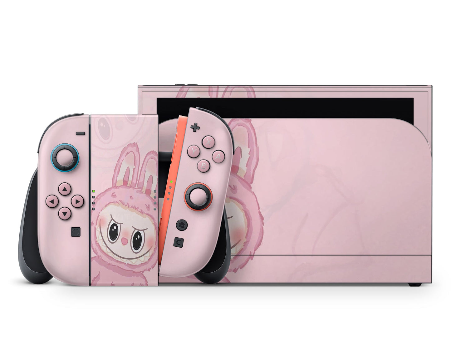 Lux Skins Nintendo Switch 2 Cute Pink Labubu Full Set Skins - Pop culture Pattern Skin