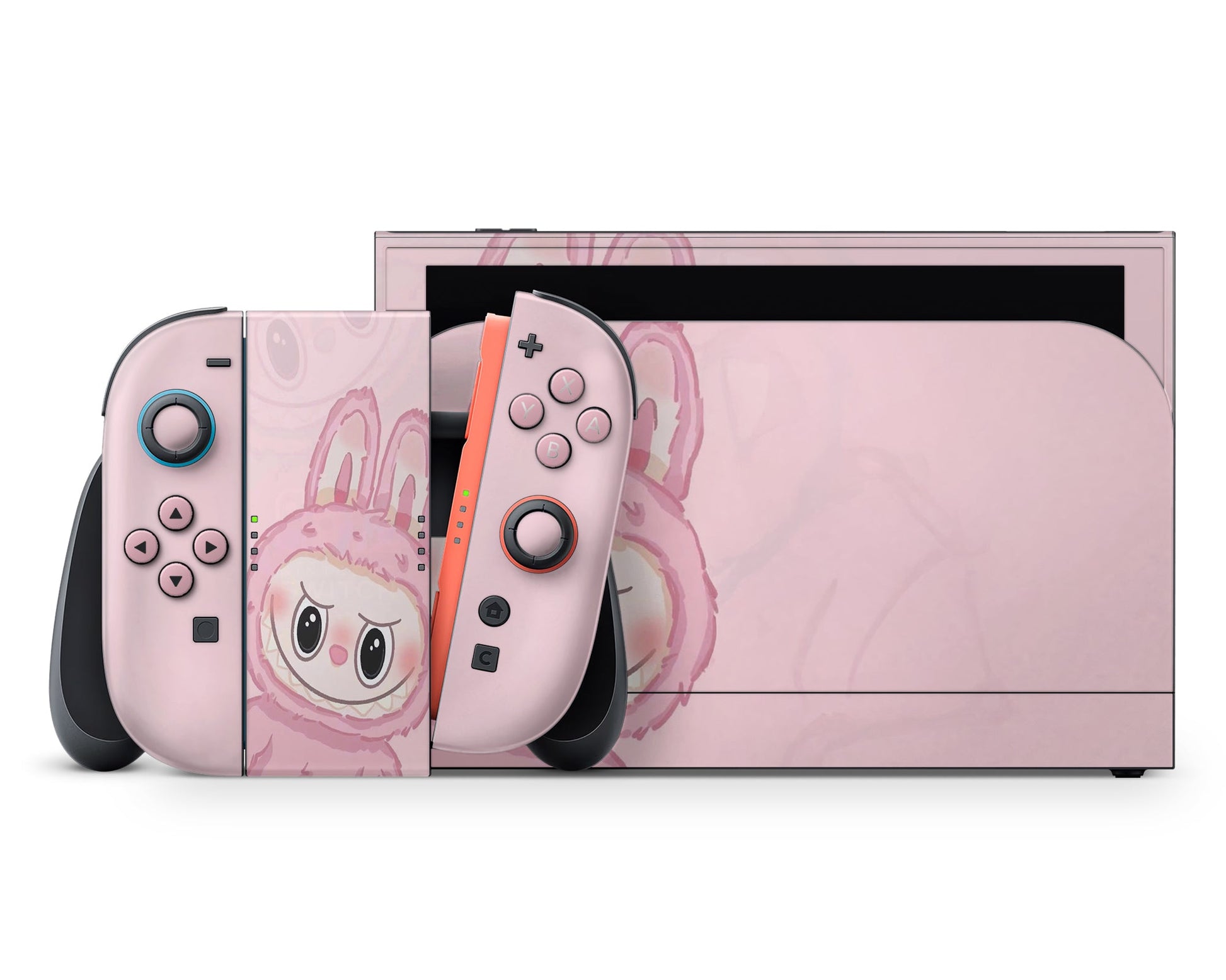 Lux Skins Nintendo Switch 2 Cute Pink Labubu Full Set Skins - Pop culture Pattern Skin