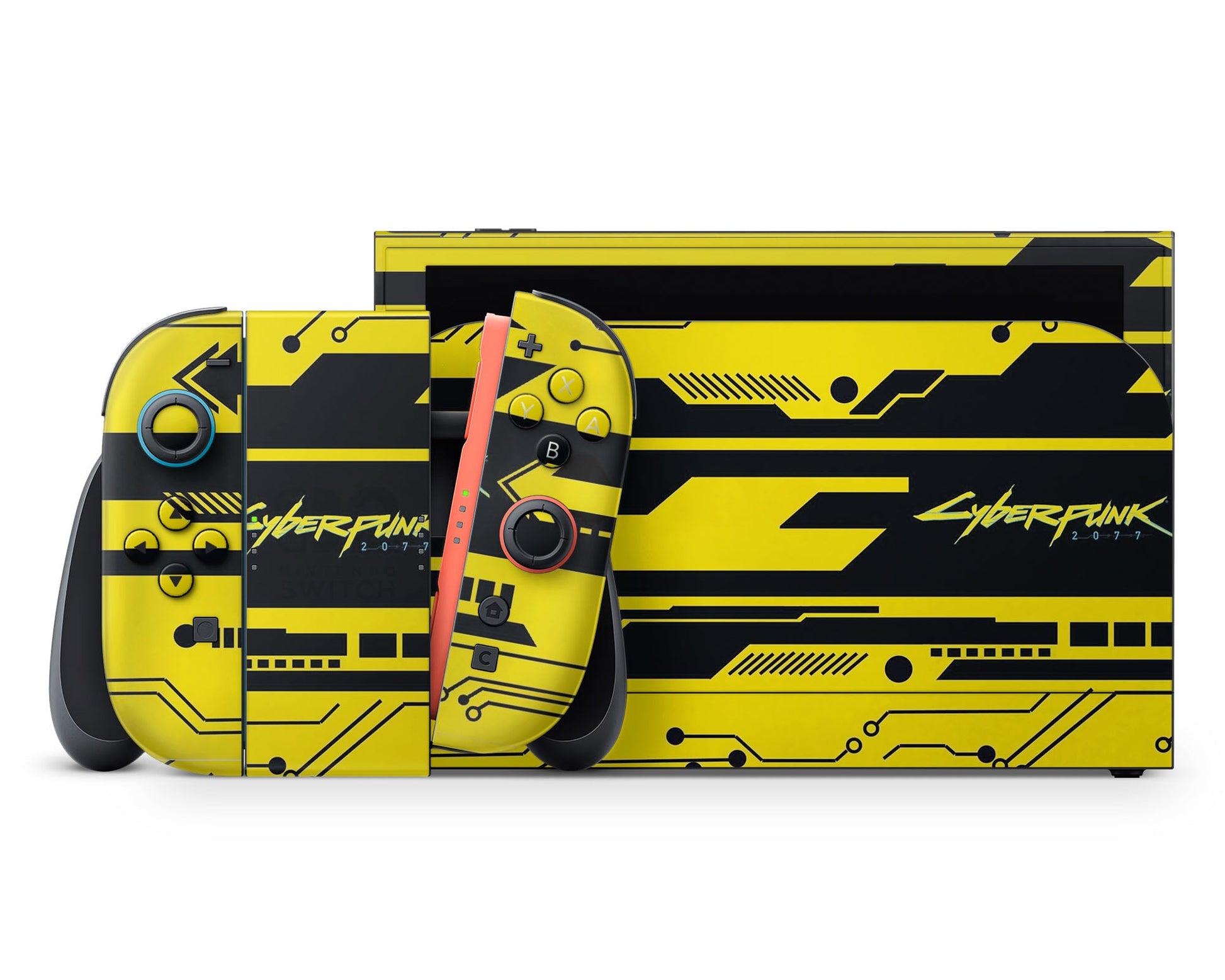 Lux Skins Nintendo Switch 2 Cyberpunk 2077 Full Set +Tempered Glass Skins - Pop culture Cyberpunk Skin