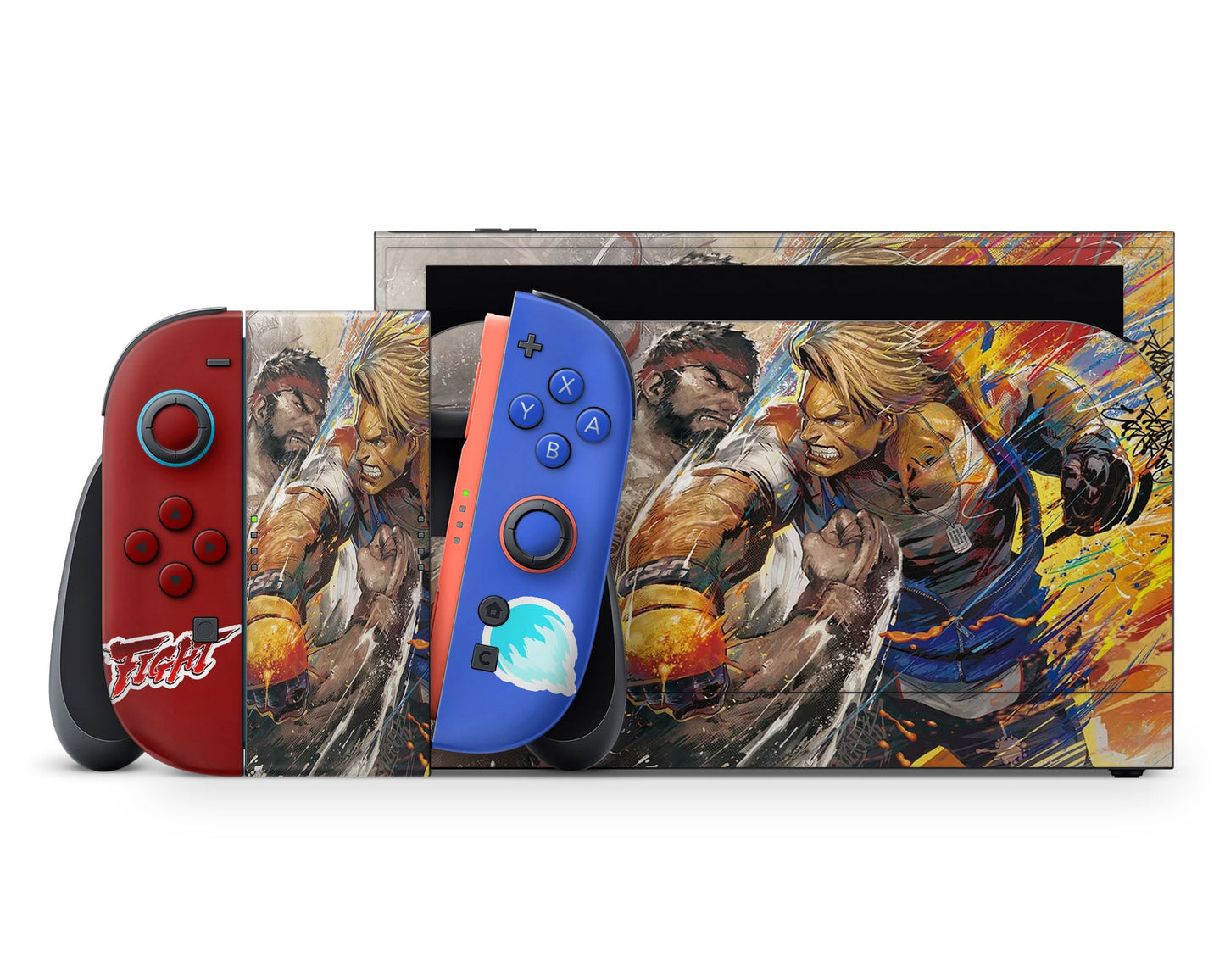 Lux Skins Nintendo Switch 2 Street Fighter Full Set +Tempered Glass Skins - Pop culture Street Fighter Skin