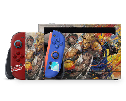 Lux Skins Nintendo Switch 2 Street Fighter Full Set +Tempered Glass Skins - Pop culture Street Fighter Skin