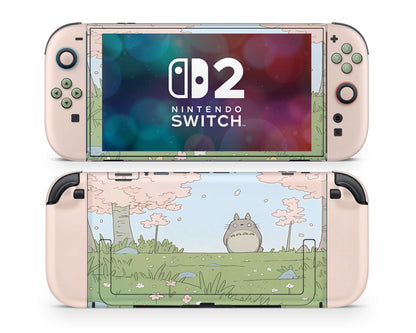 Lux Skins Nintendo Switch 2 Totoro Pretty Pink Fields Joycons Only Skins - Pop culture Totoro Skin