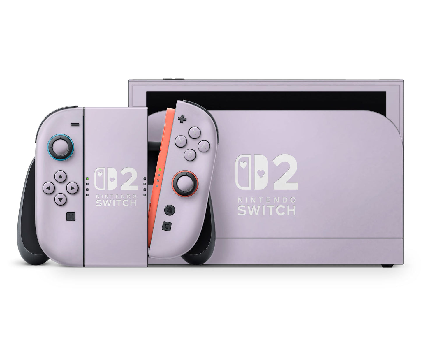 Lux Skins Nintendo Switch 2 Lilac Hearts logo Skins -   Skin