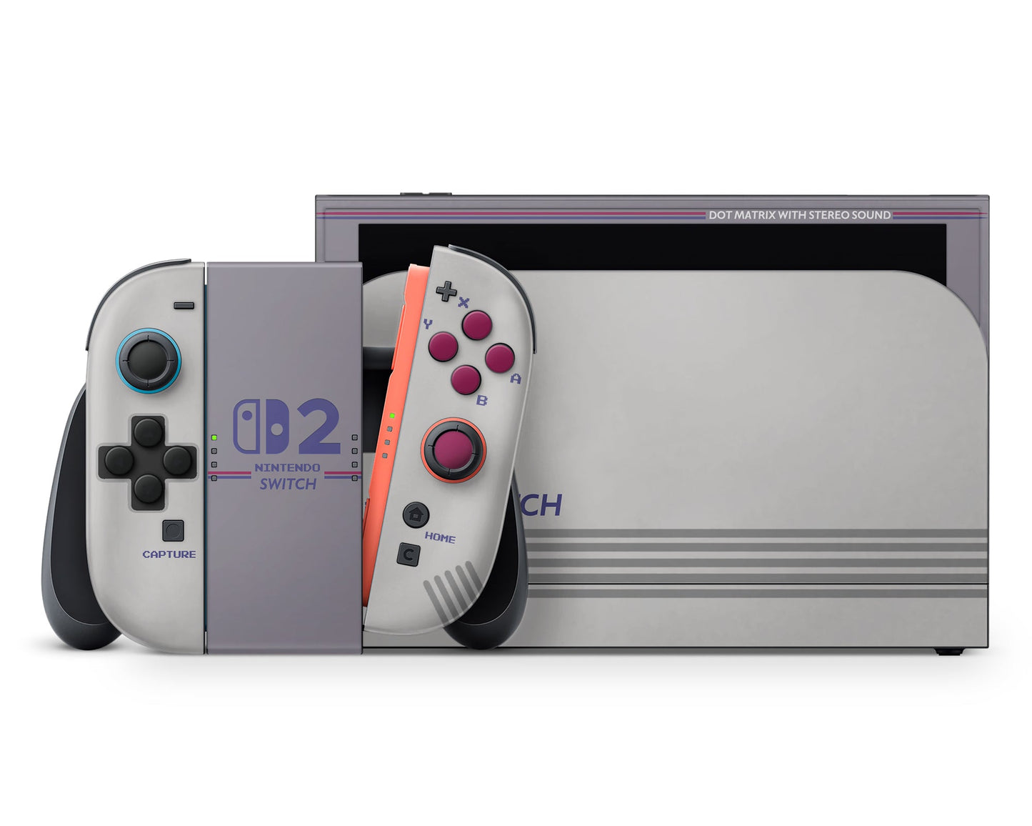 Lux Skins Nintendo Switch 2 Retro Game Boy Full Set +Tempered Glass Skins - Pop culture Retro Skin