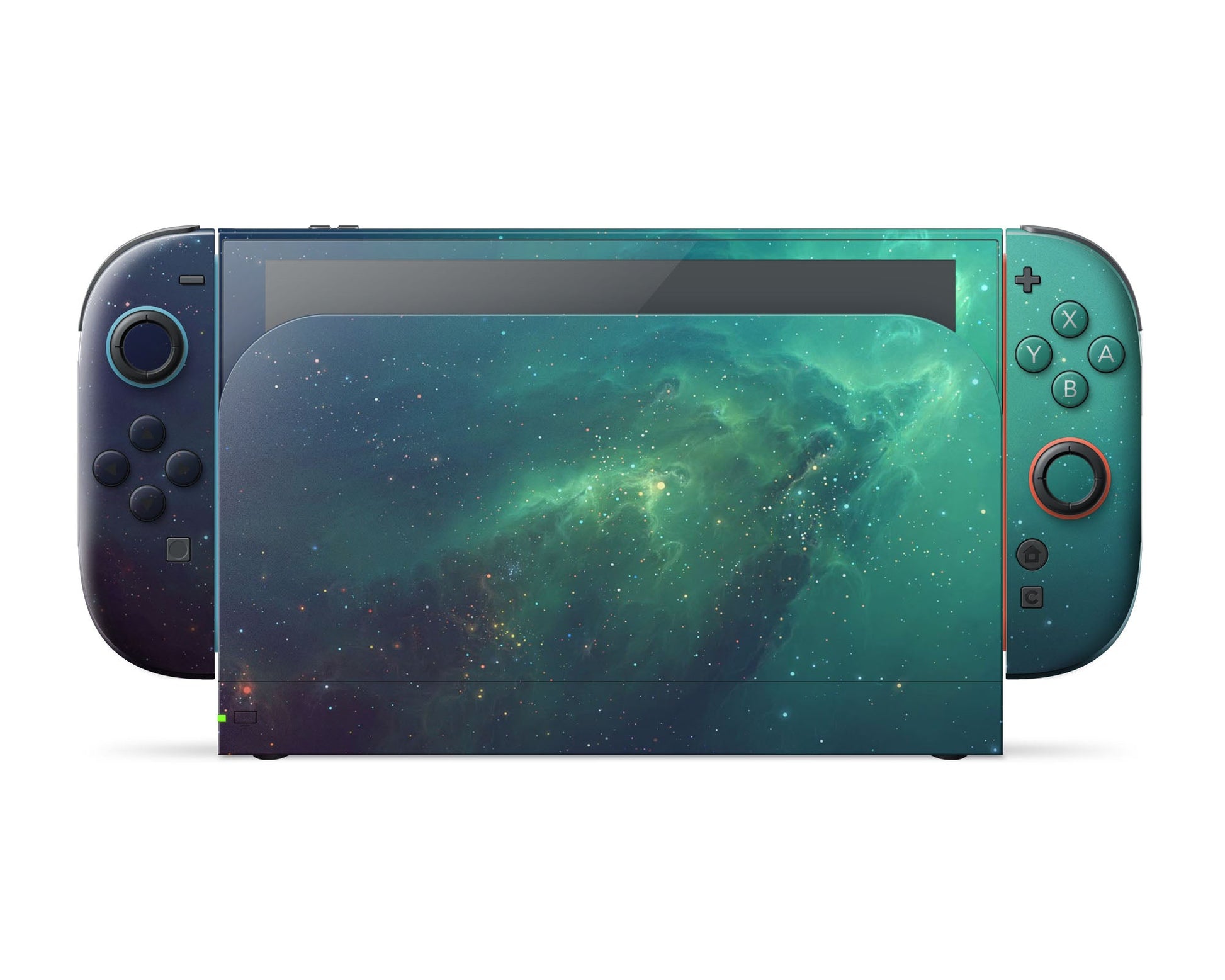 Lux Skins Nintendo Switch 2 Green Stardust Galaxy Full Set Skins - Pattern Galaxy Skin