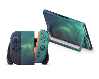 Green Stardust Galaxy Nintendo Switch 2 Skin