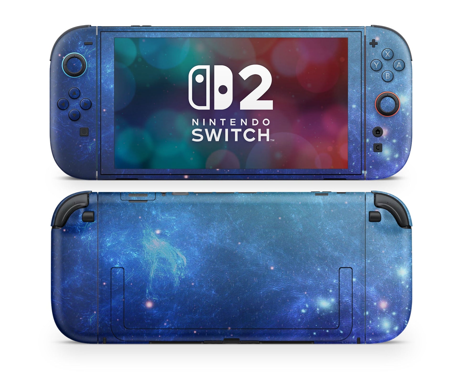 Lux Skins Nintendo Switch 2 Ethereal Blue Stardust Galaxy Joycons Only Skins - Pattern Galaxy Skin