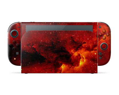 Lux Skins Nintendo Switch 2 Red Stardust Galaxy Full Set Skins - Pattern Galaxy Skin