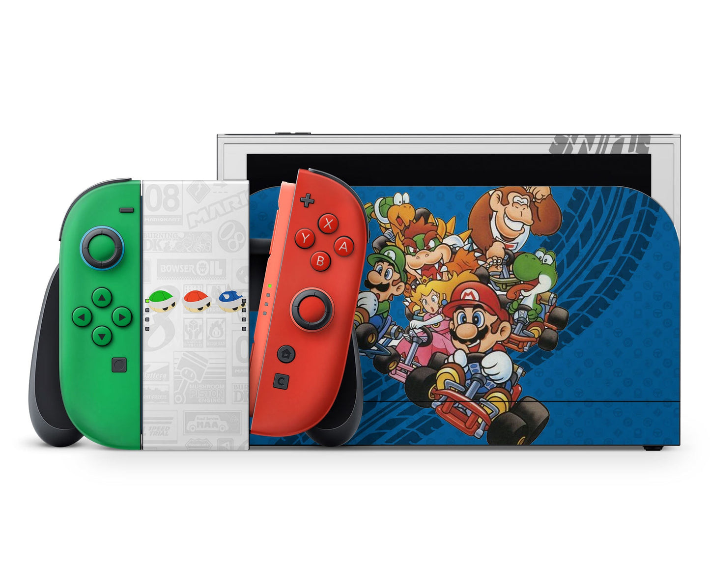 Lux Skins Nintendo Switch 2 Mario Kart World Full Set +Tempered Glass Skins - Pop culture Mario Skin