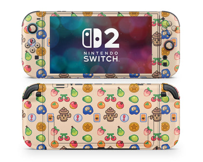 Lux Skins Nintendo Switch 2 Cute Animal Crossing Icons Joycons Only Skins - Pop culture Animal Crossing Skin