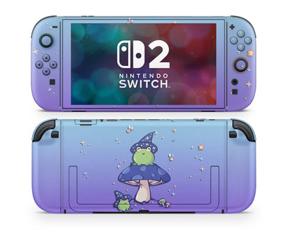 Lux Skins Nintendo Switch 2 Lavender Teal Witch Frog Joycons Only Skins - Animal Cute Skin