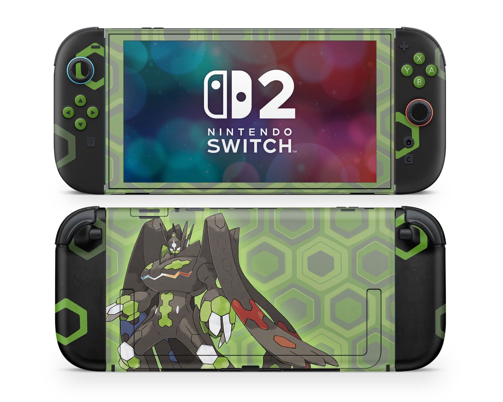 Lux Skins Nintendo Switch 2 Zygarde Minimalist Pokemon Z-A Joycons Only Skins - Pop culture Pokemon Skin