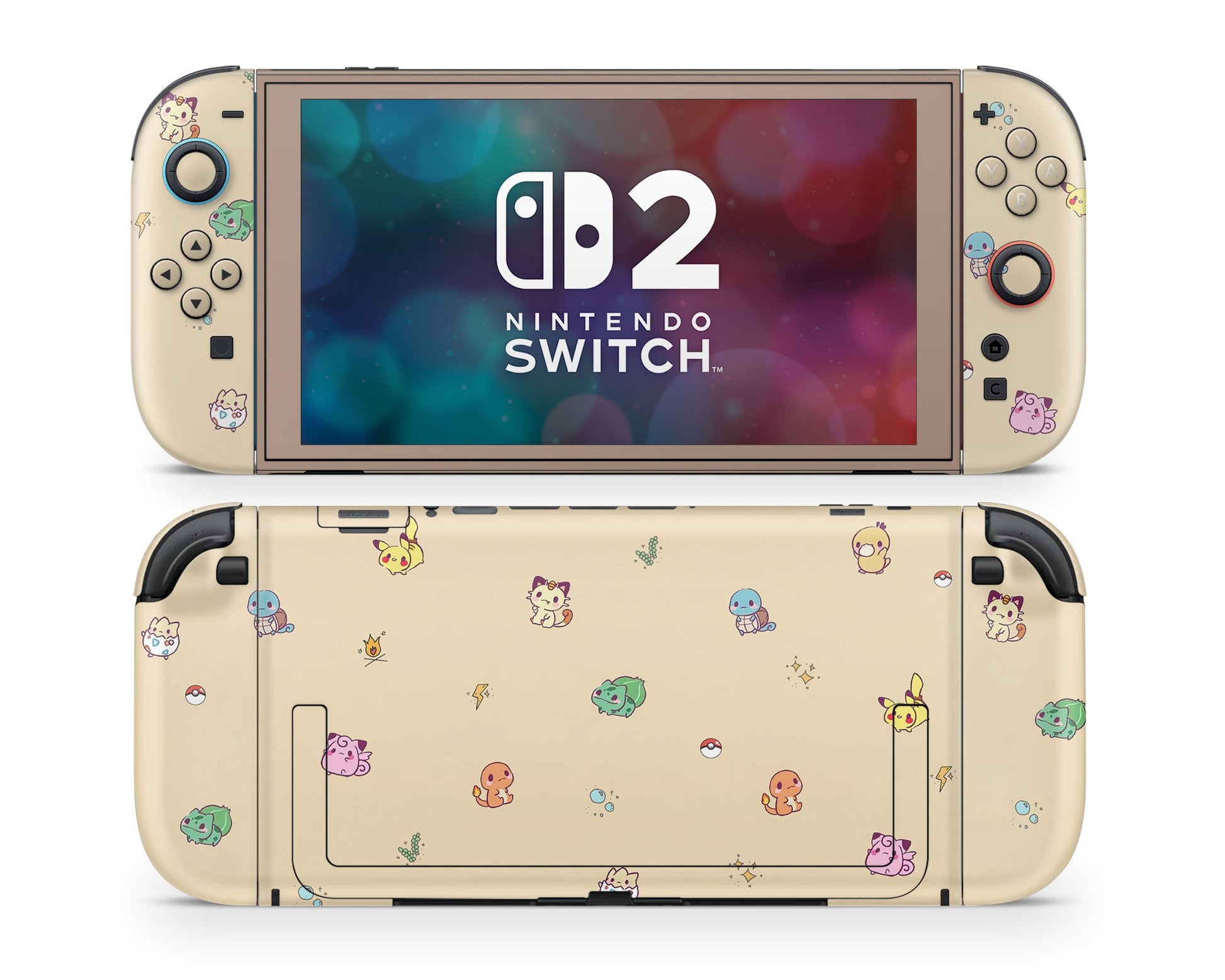 Lux Skins Nintendo Switch 2 Cosy Pokemon Pattern Joycons Only Skins - Pop culture Pokemon Skin