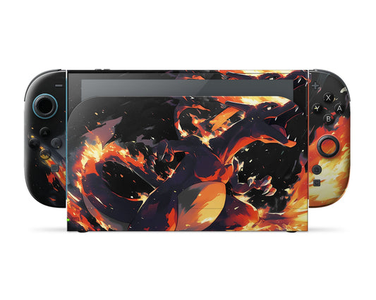 Lux Skins Nintendo Switch 2 Pokemon Charizard Flames Full Set Skins - Pop culture Pokemon Skin