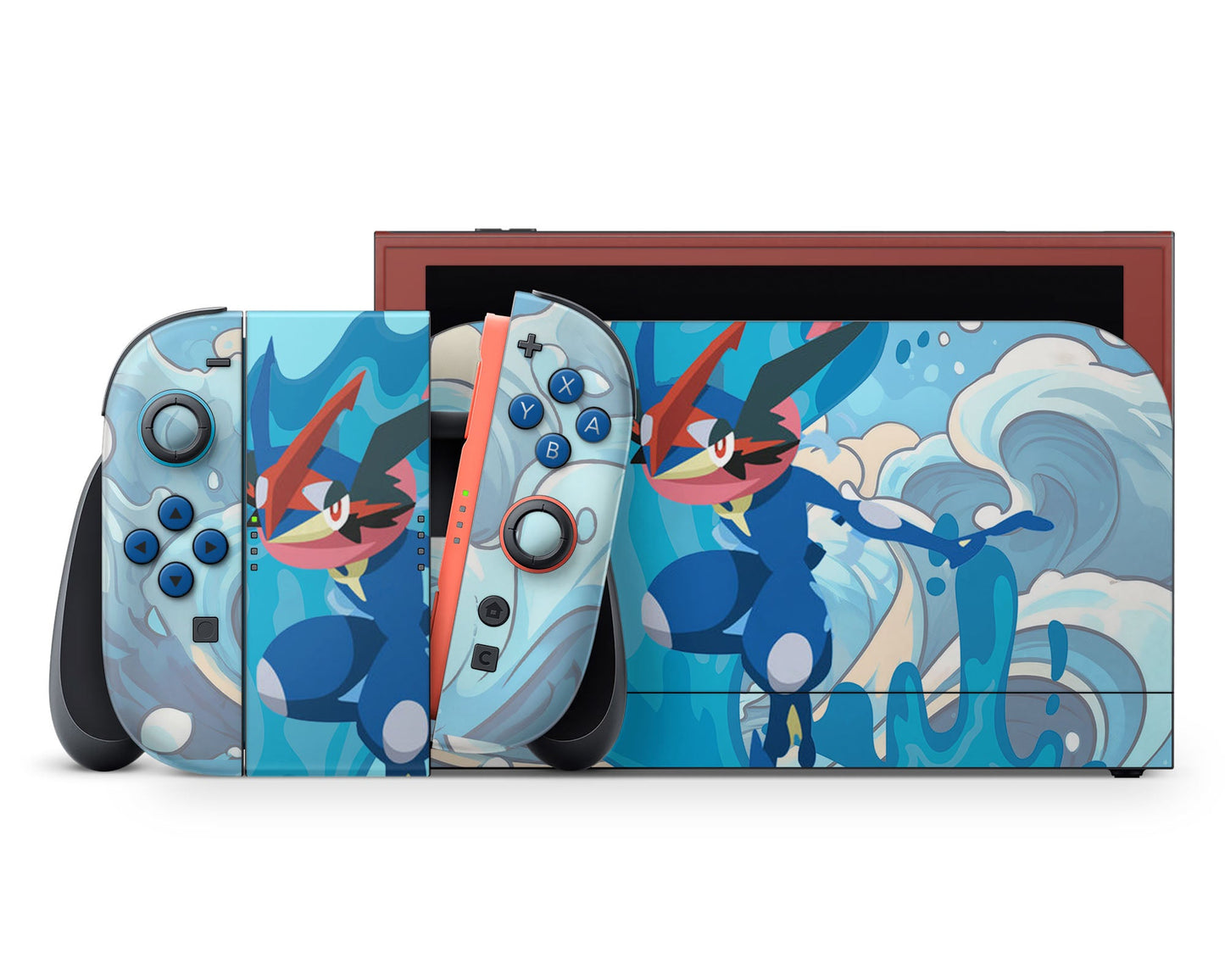 Lux Skins Nintendo Switch 2 Pokemon Greninja Full Set +Tempered Glass Skins - Pop culture Pokemon Skin