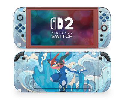 Lux Skins Nintendo Switch 2 Pokemon Greninja Joycons Only Skins - Pop culture Pokemon Skin