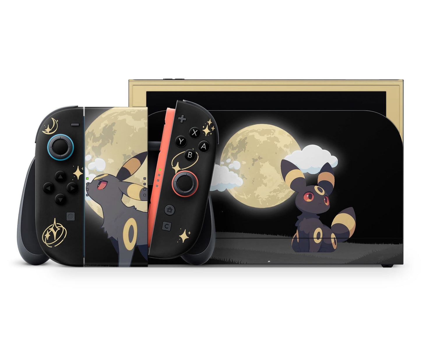 Lux Skins Nintendo Switch 2 Pokemon Umbreon Full Set +Tempered Glass Skins - Pop culture Pokemon Skin