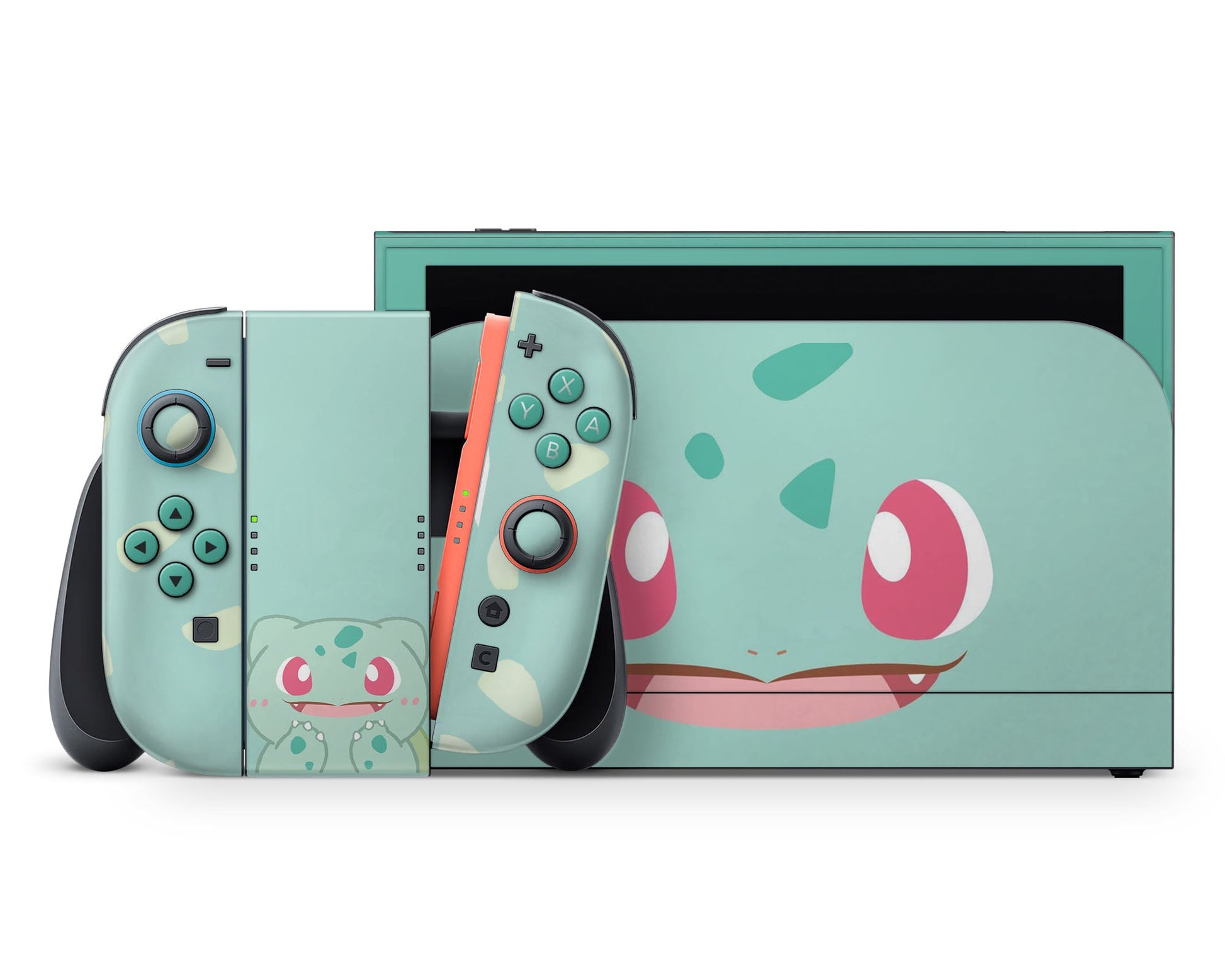 Lux Skins Nintendo Switch 2 Pokemon Bulbasaur Full Set +Tempered Glass Skins - Pop culture Pokemon Skin