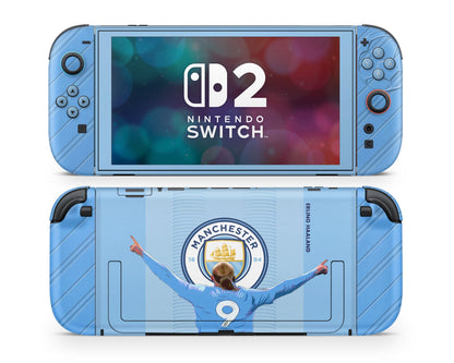 Lux Skins Nintendo Switch 2 Manchester City Haaland Joycons Only Skins - Sports Soccer Skin
