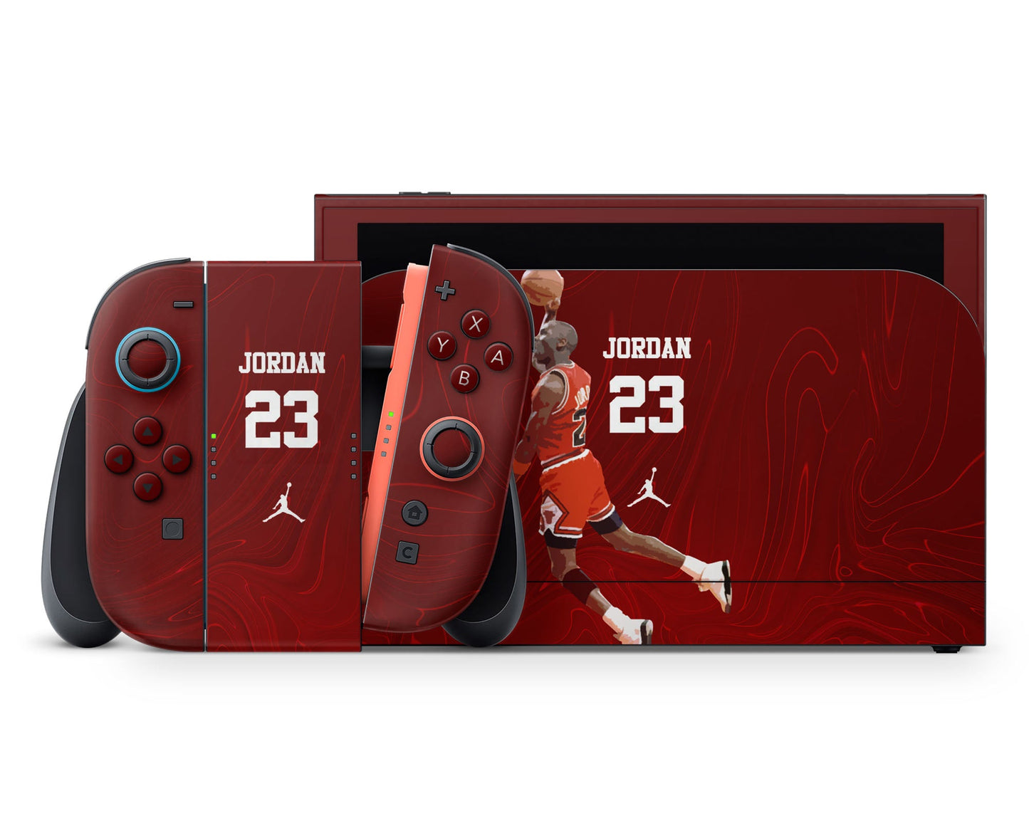 Lux Skins Nintendo Switch 2 NBA Chicago Bulls Michael Jordan Full Set +Tempered Glass Skins - Sports Basketball Skin